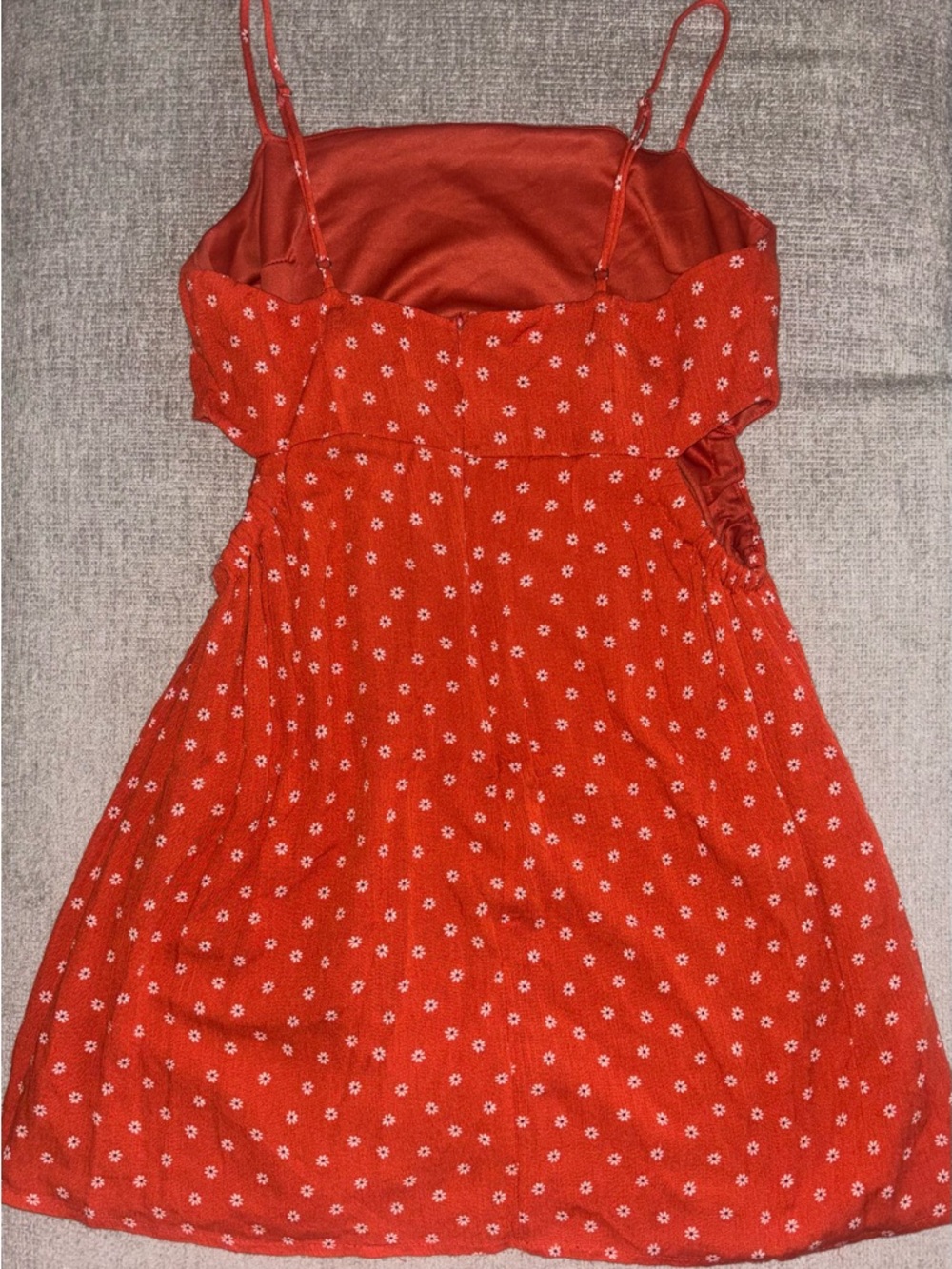 Alter’d State Red Floral Mini Dress Size M Cutout Back Zipper Summer - Picture 5 of 5